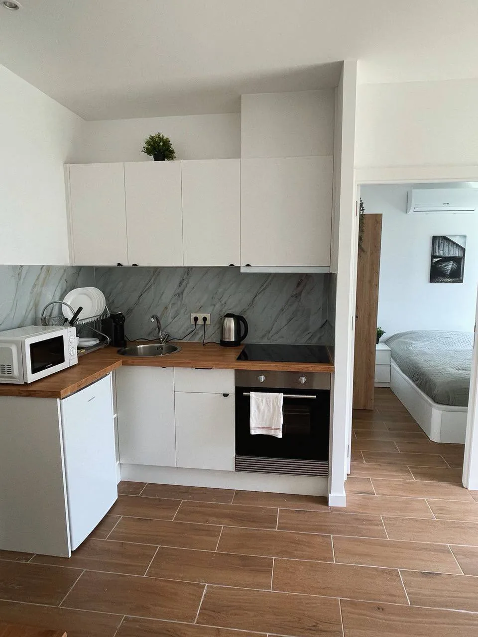 Open-plan kitchen and living area